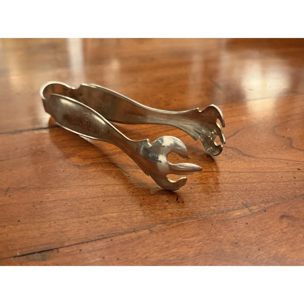 Vintage 1992 Kirk Stieff Smithsonian Collection Silverplate‎ Claw Ice Tongs 6